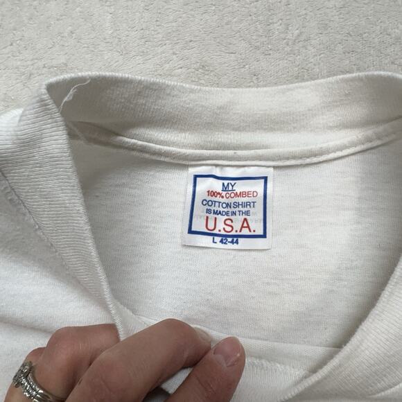 Vintage 1980s Michelob Beer Anheuser-Busch Flamingo Size Large Graphic T- Shirt - Picture 6 of 10